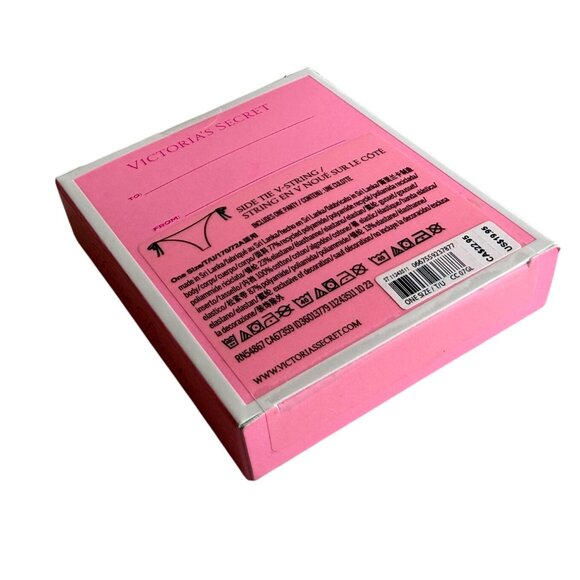 Victorias Secret- Side "V"String KISS ME Tease Panty Purple Pink One Size - Picture 6 of 6